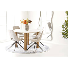 Oona Teppich rund – Cremeweiß/Beige/Staubblau, ø 200 cm – Ansicht 3