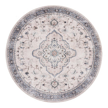Oona Teppich rund – Cremeweiß/Beige/Staubblau, ø 200 cm von Luiva Living
