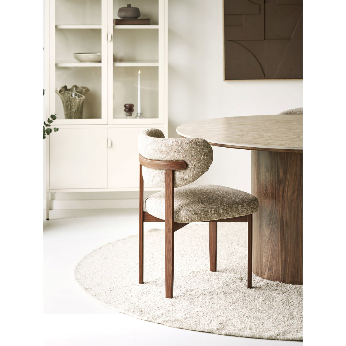 Lenja Teppich rund – Handgewebt Beige, ø 240 cm – Ansicht 4