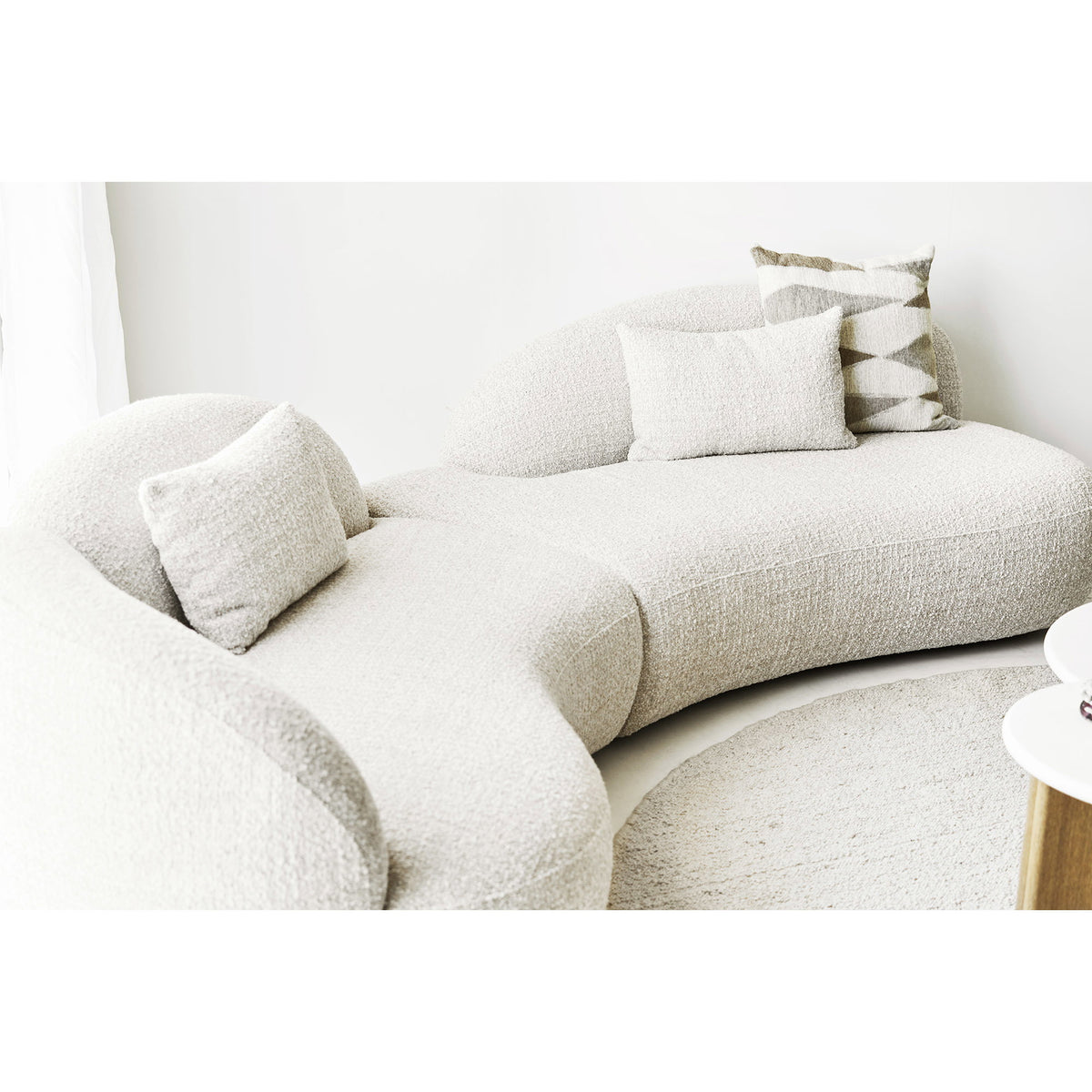 Lenja Teppich rund – Handgewebt Beige, ø 240 cm – Ansicht 5