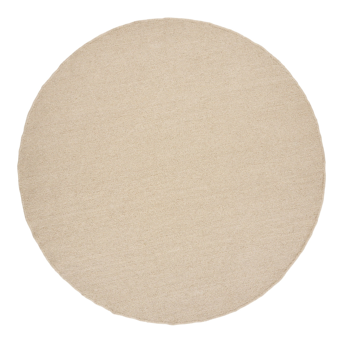 Lenja Teppich rund – Handgewebt Beige, ø 240 cm von Luiva Living