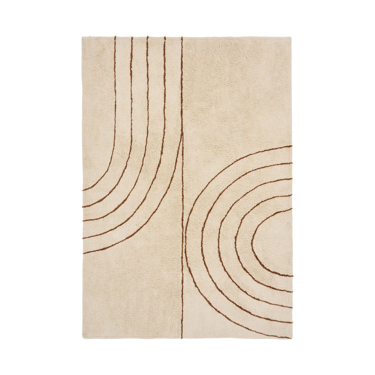 Cedric Teppich – Baumwolle, bedruckt Beige, 160 × 230 cm von Luiva Living