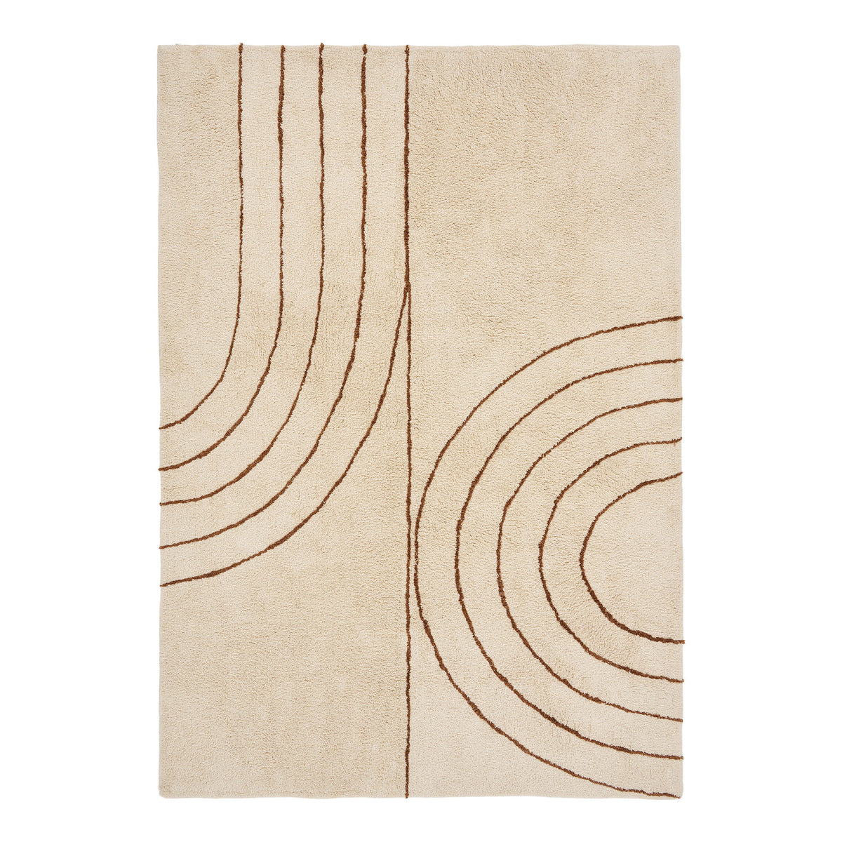 Cedric Teppich – Baumwolle, bedruckt Beige, 200 × 300 cm von Luiva Living