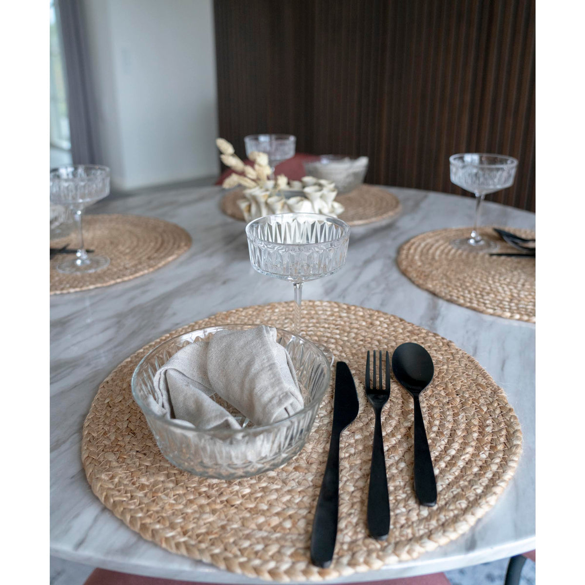Signe Tischset rund 4er-Set – Jute, geflochten Natur, ø 38 cm – Ansicht 3