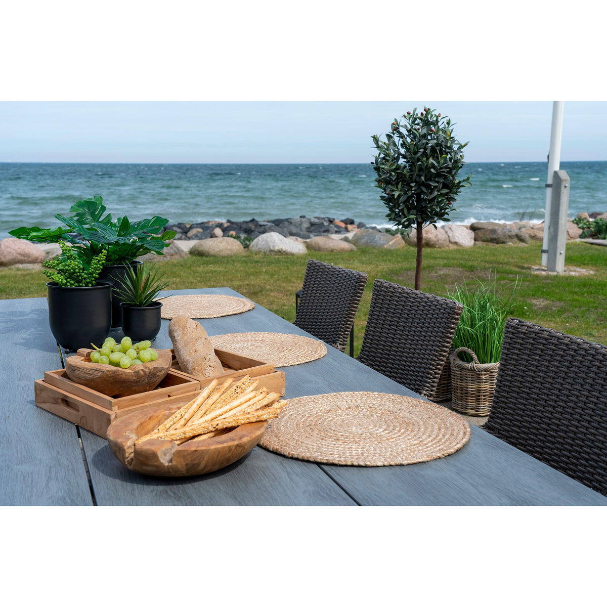Signe Tischset rund 4er-Set – Jute, geflochten Natur, ø 38 cm – Ansicht 5