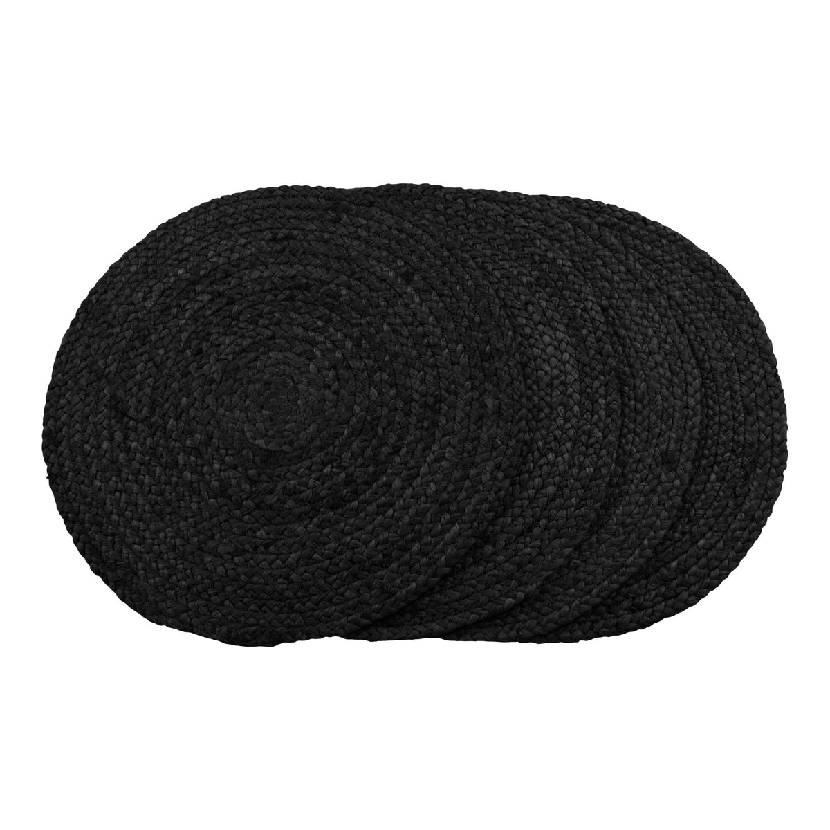 Signe Tischset rund 4er-Set – Jute, geflochten Dunkelgrau, ø 38 cm von Luiva Living