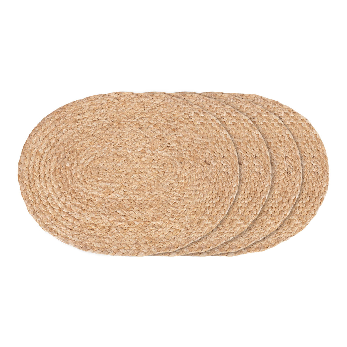 Signe Tischset oval 4er-Set – Jute, geflochten Natur, 35 × 45 cm von Luiva Living