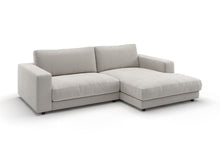 Skagen Ecksofa mit Longchair in Feincord Weiß, Longchair rechts