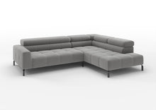 Kalmar Ecksofa in L-Form in Feincord Grau, Ecke rechts