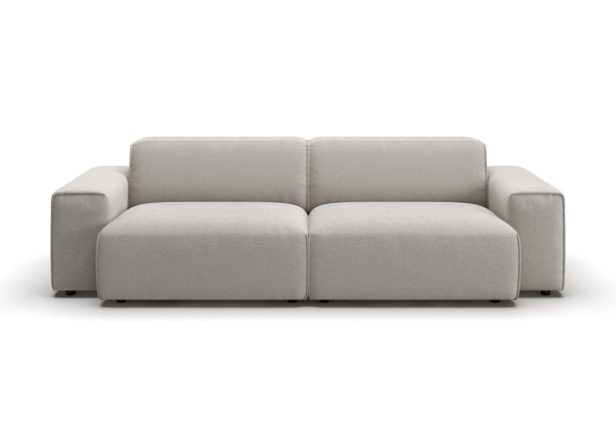 Lund 3-Sitzer-Sofa in Feincord Weiß – Ansicht von vorn