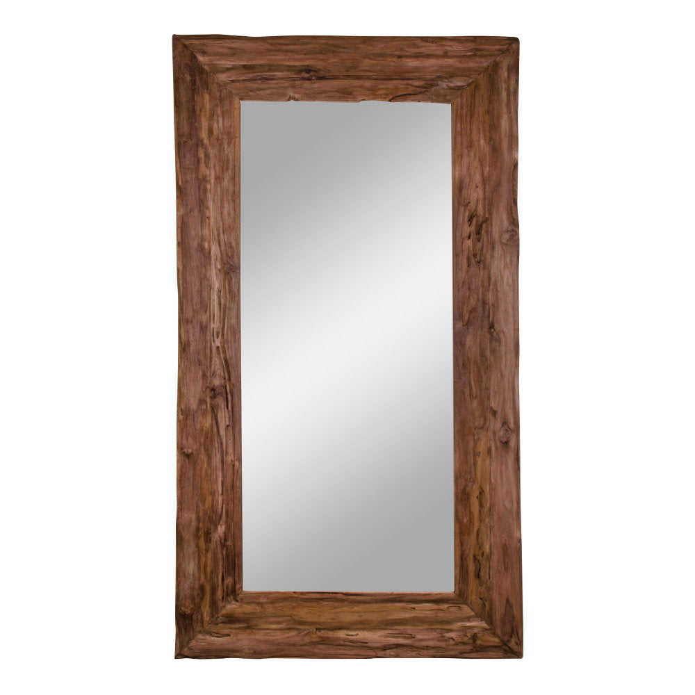 Thore Standspiegel im Antik-Look – Teak Natur, 101 × 180 cm von Luiva Living