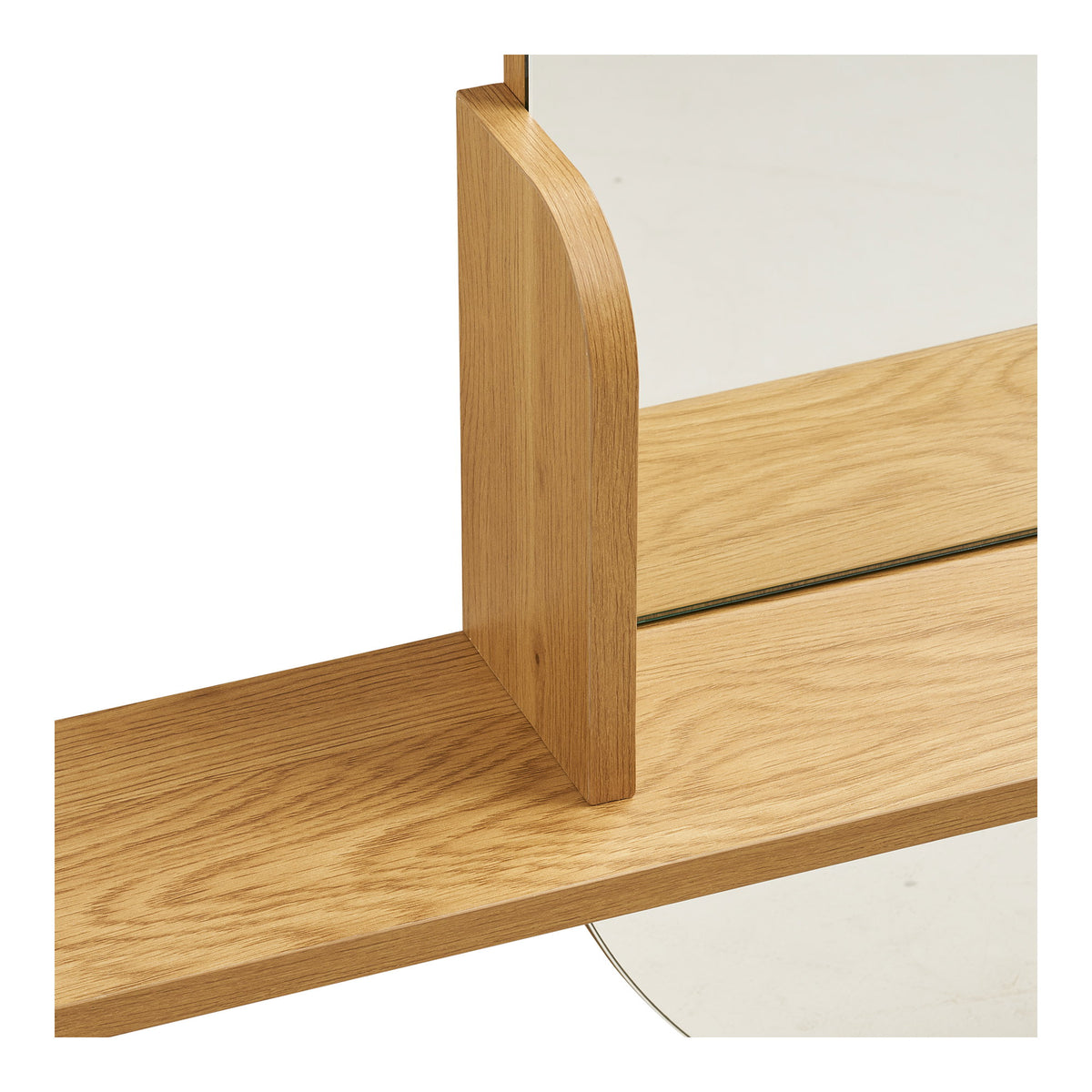 Simon Wandspiegel mit Ablage – Eichenoptik Natur, 92 × 15 × 94,5 cm – Ansicht 4