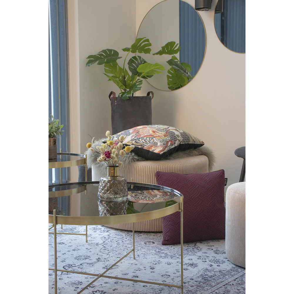 Lucy Wandspiegel rund – Stahl Messingoptik, ø 80 cm – Ansicht 3
