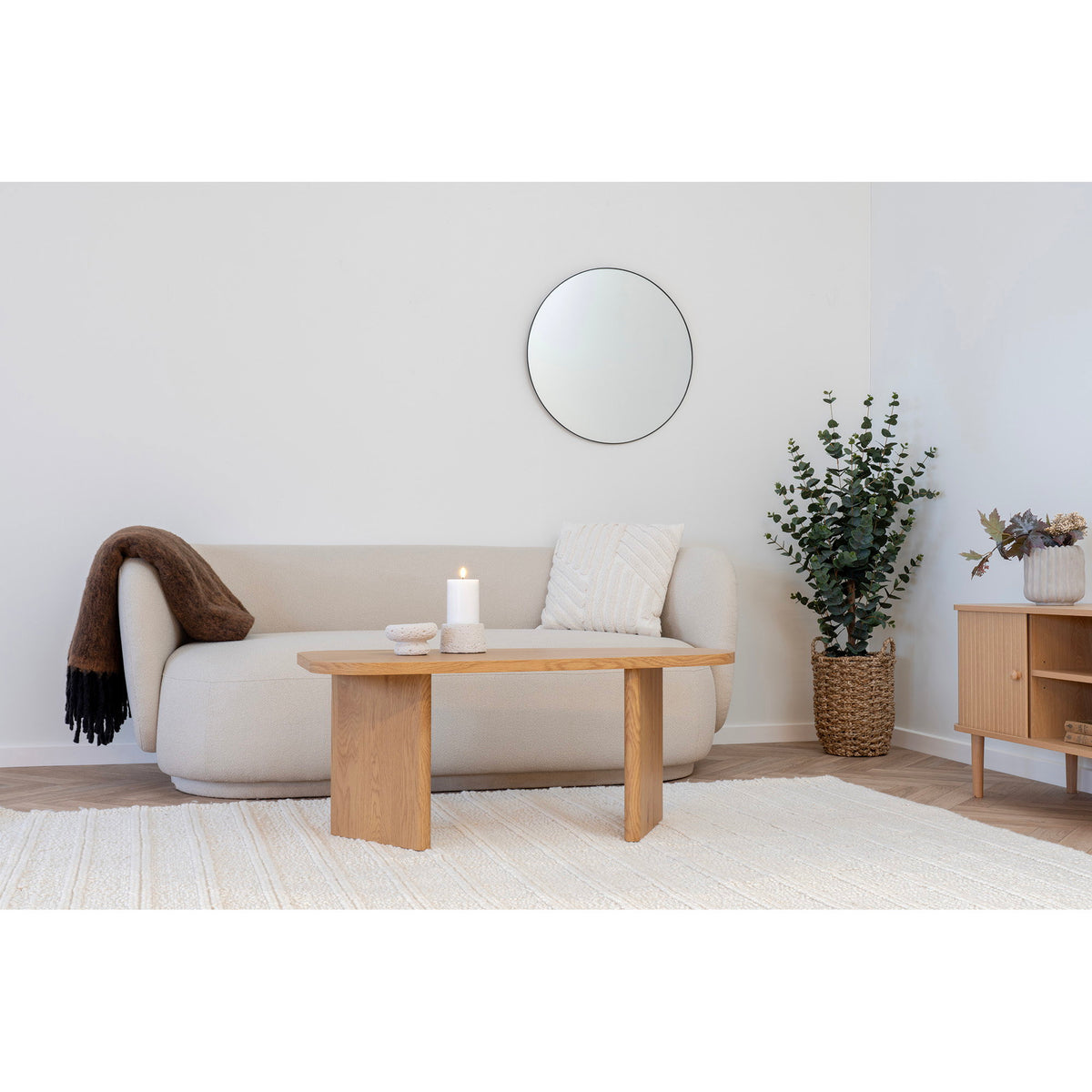 Lucy Wandspiegel rund – Stahl Schwarz, ø 60 cm – Ansicht 3