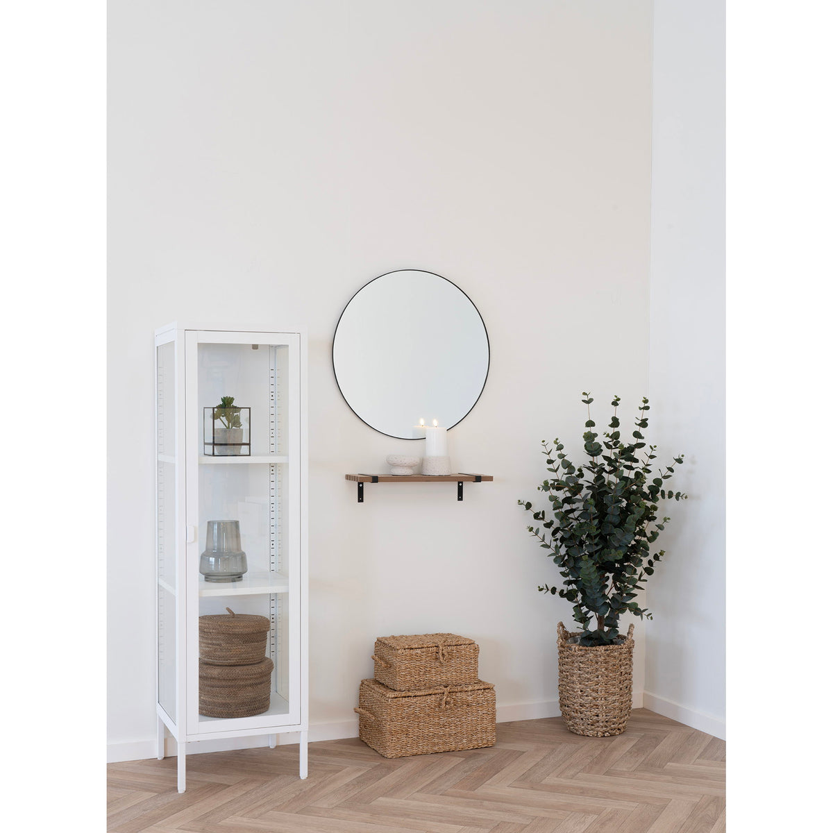Lucy Wandspiegel rund – Stahl Schwarz, ø 60 cm – Ansicht 4