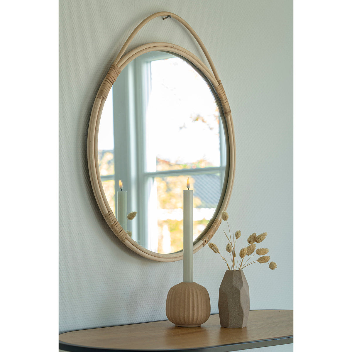 Anouk Wandspiegel rund – Rattan Natur, ø 50 cm – Ansicht 2