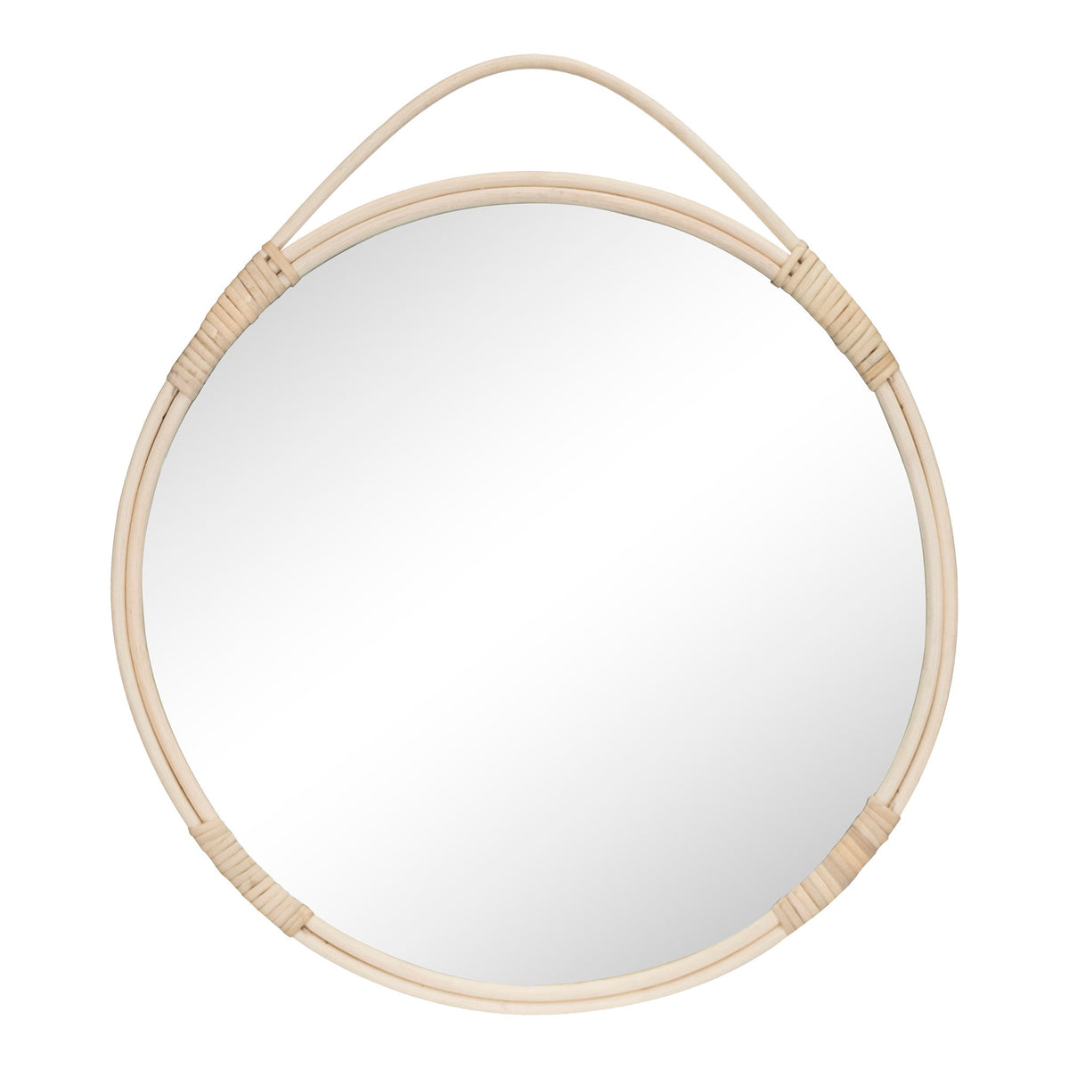 Anouk Wandspiegel rund – Rattan Natur, ø 50 cm von Luiva Living