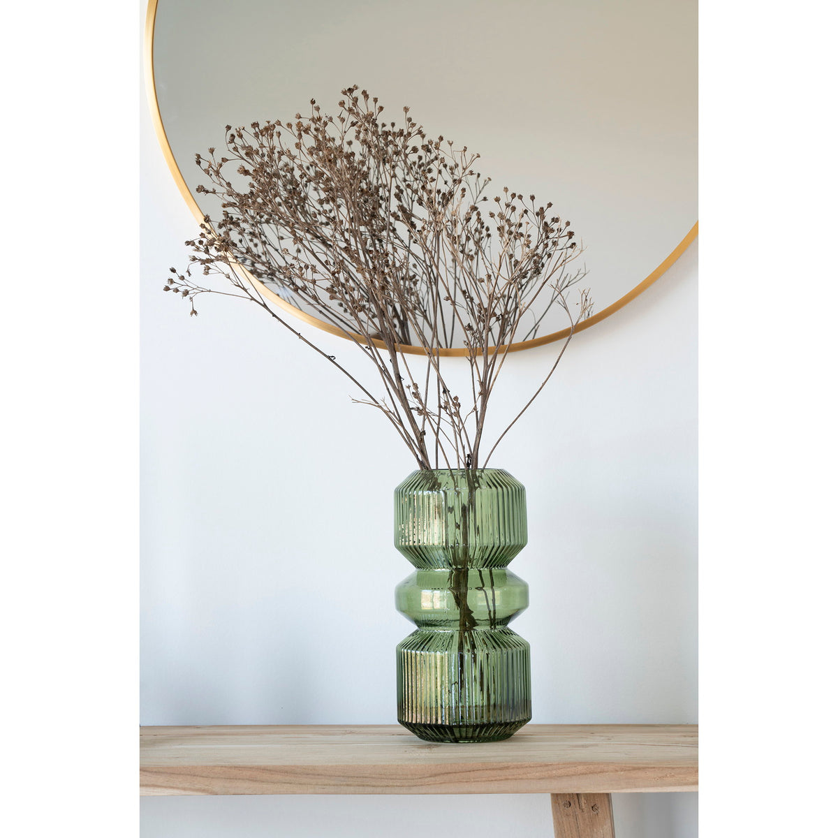 Tamme Wandspiegel rund – Aluminium Messingoptik, ø 60 cm – Ansicht 3