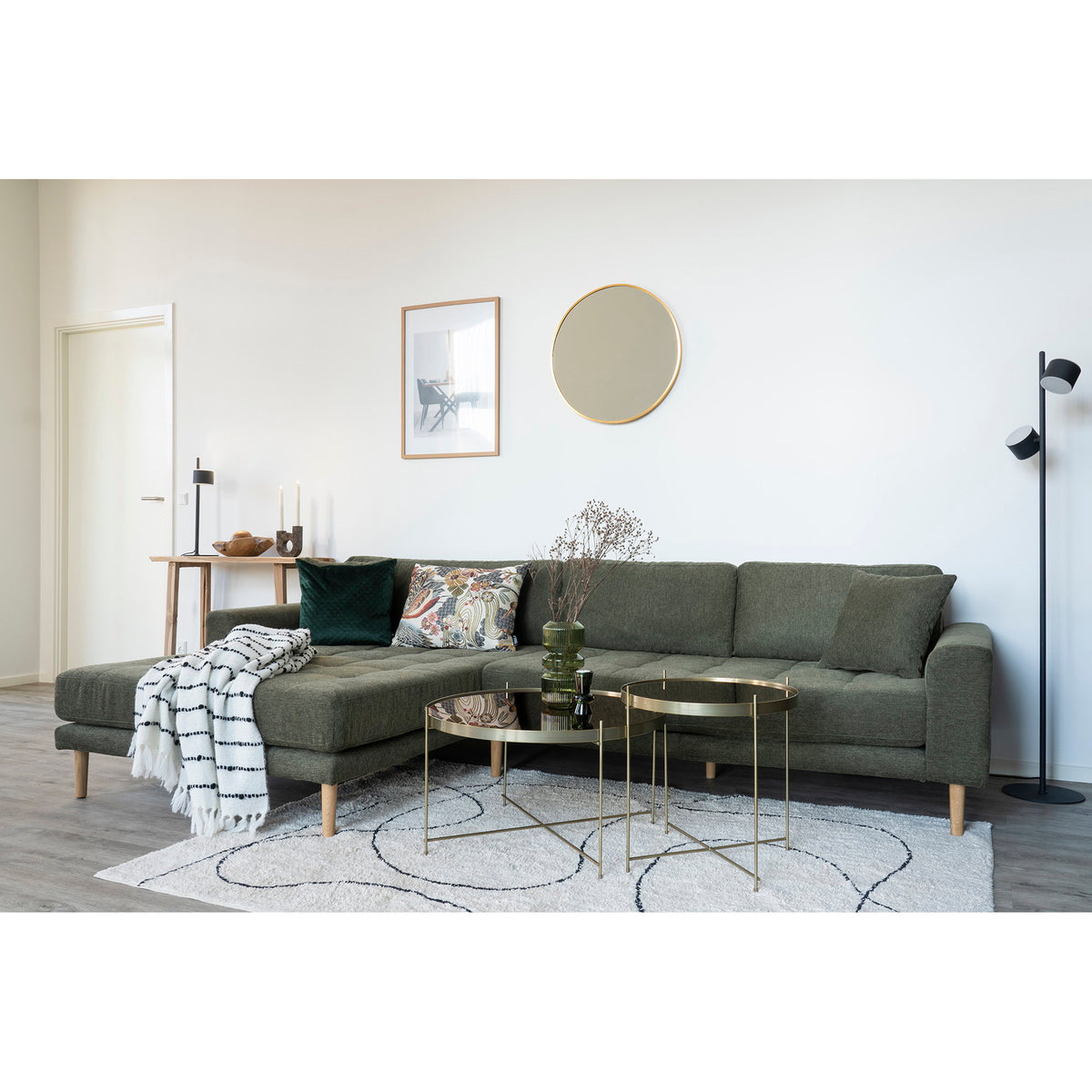 Tamme Wandspiegel rund – Aluminium Messingoptik, ø 60 cm – Ansicht 5