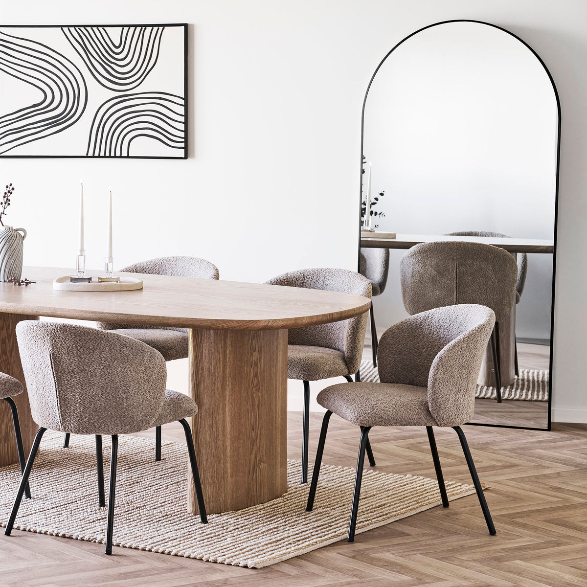 Tamme Wandspiegel – Aluminium Schwarz, 90 × 180 cm – Ansicht 3