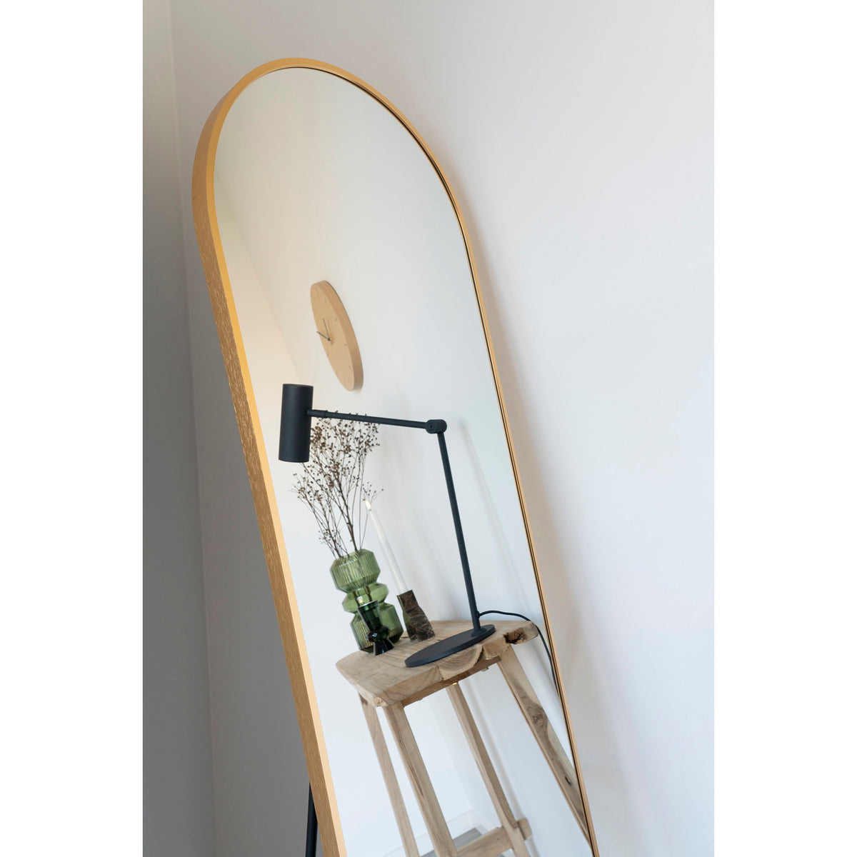 Tamme Standspiegel – Aluminium Messingoptik, 40 × 150 cm – Ansicht 4