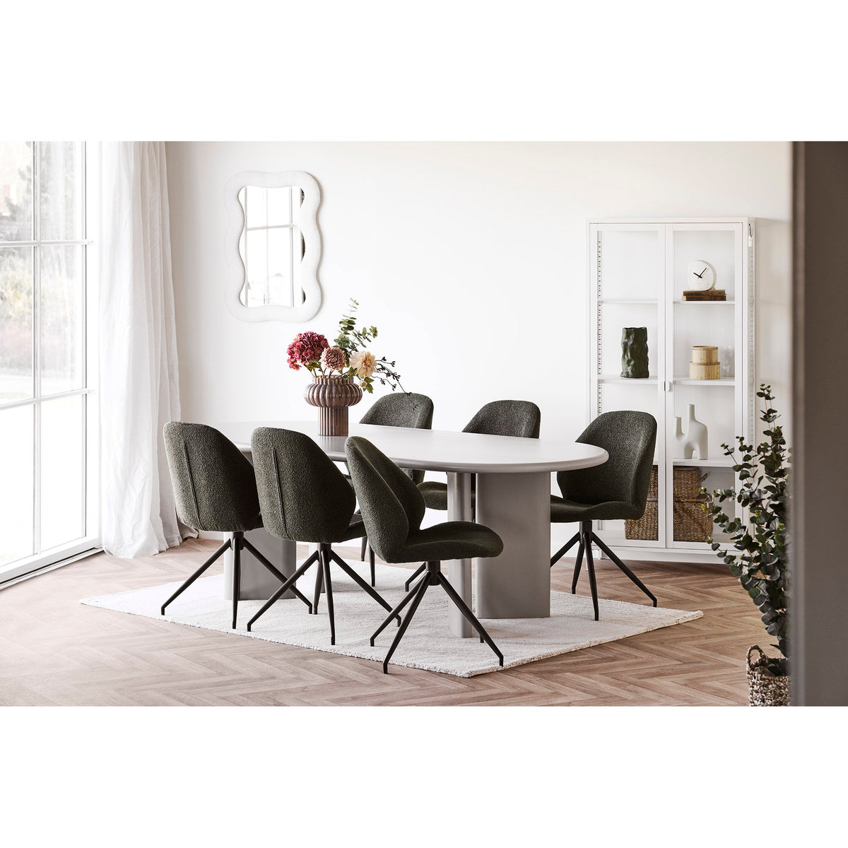 Rike Wandspiegel – Teddystoff Weiß, 80 × 54 cm – Ansicht 4