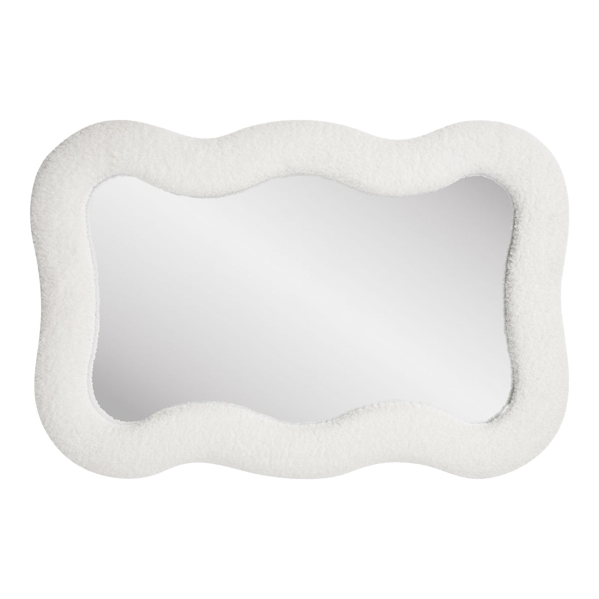 Rike Wandspiegel – Teddystoff Weiß, 80 × 54 cm – Ansicht 2