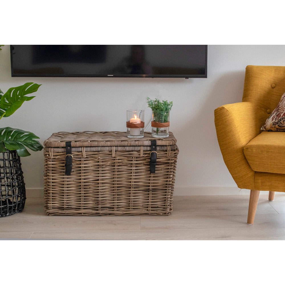 Uta Aufbewahrungstruhe 3er-Set – Kubu-Rattan Grau – Ansicht 7