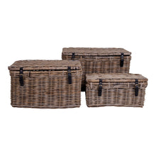 Uta Aufbewahrungstruhe 3er-Set – Kubu-Rattan Grau von Luiva Living