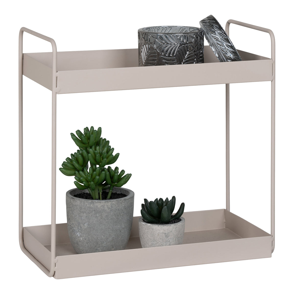 Aske Standregal mit 2 Ablagen – Stahl Sand, 30 × 15 × 31 cm – Ansicht 4