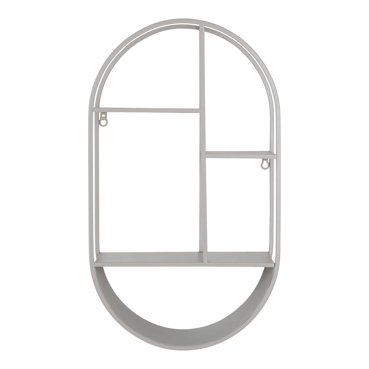 Rana Wandregal oval – Stahl Kühlgrau, 35 × 15 × 60 cm von Luiva Living