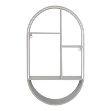 Rana Wandregal oval – Stahl Kühlgrau, 35 × 15 × 60 cm von Luiva Living