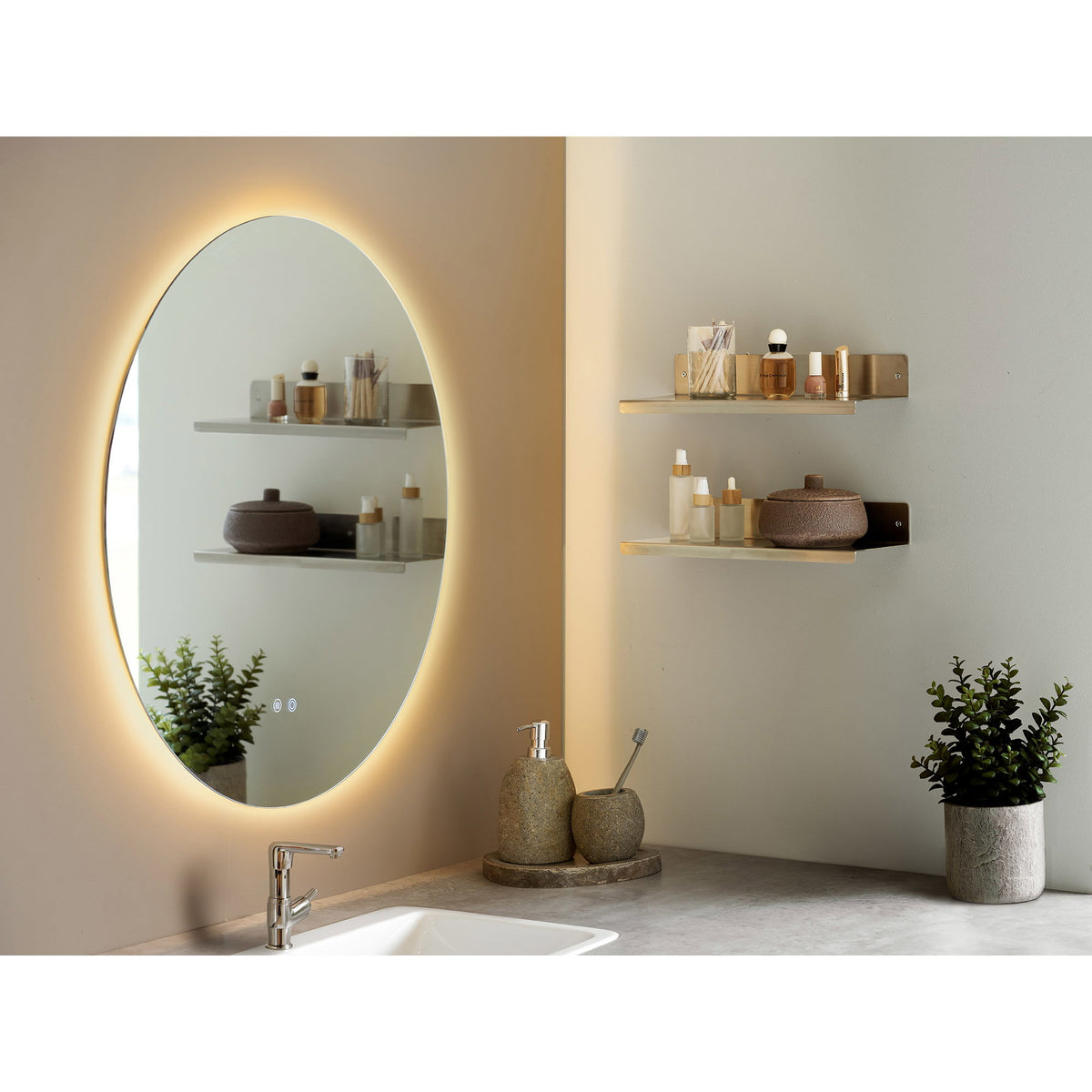 Mattis LED-Spiegel rund – Glas, ø 80 cm – Ansicht 8