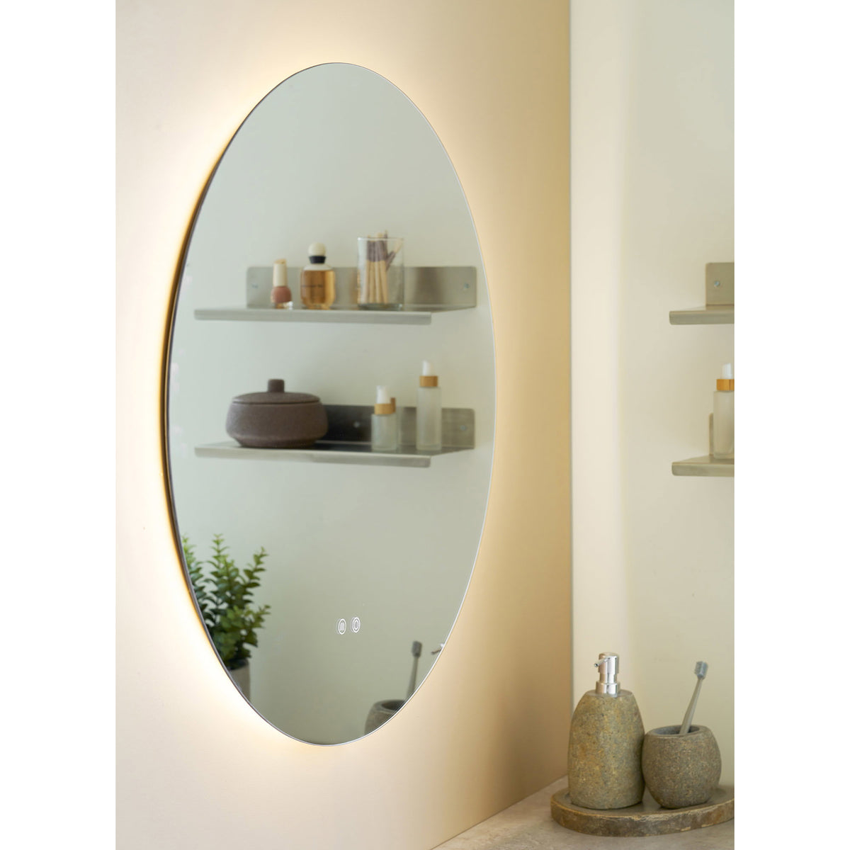 Mattis LED-Spiegel rund – Glas, ø 80 cm – Ansicht 9