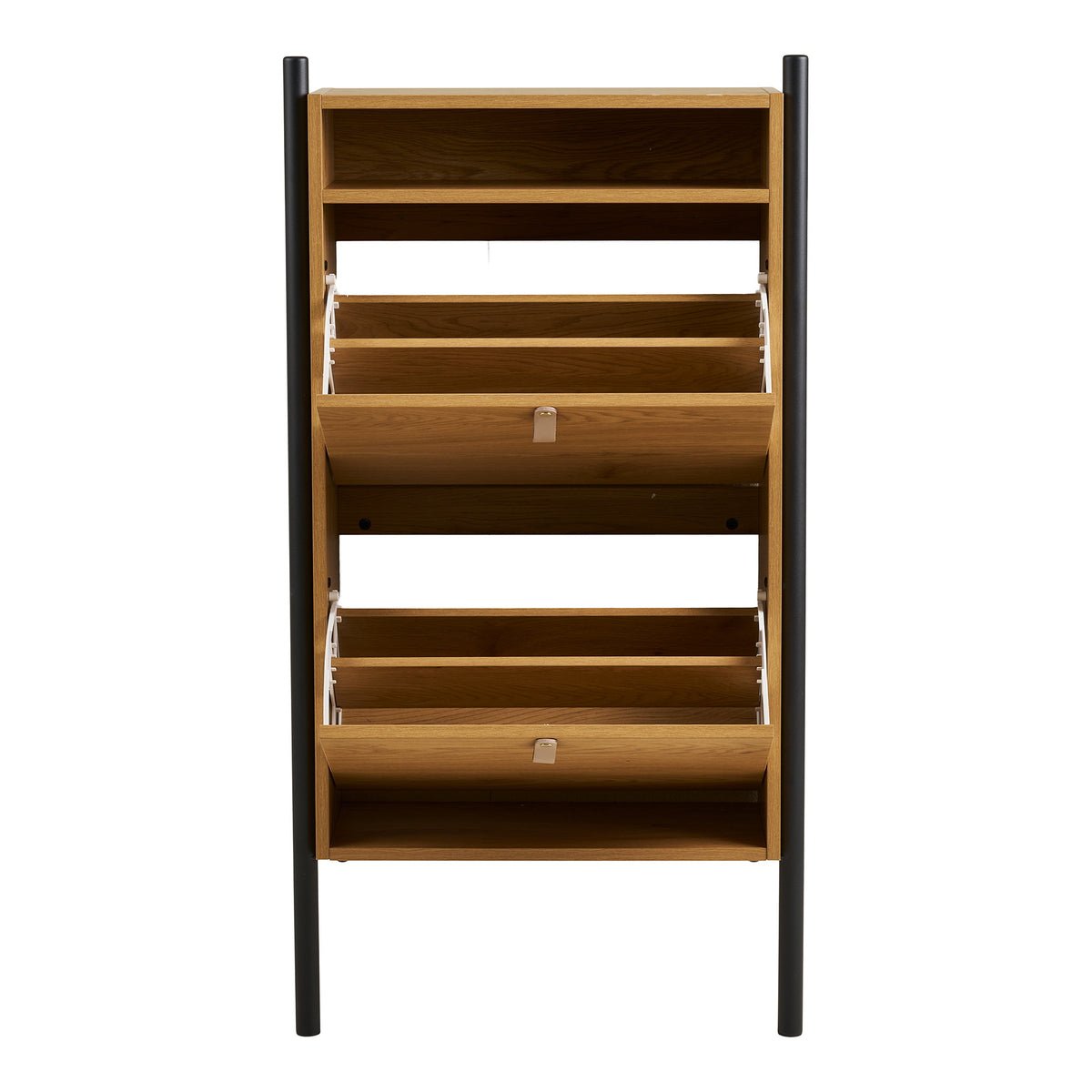 Simon Schuhschrank – Eichenoptik Natur, 62 × 26 × 118 cm – Ansicht 2