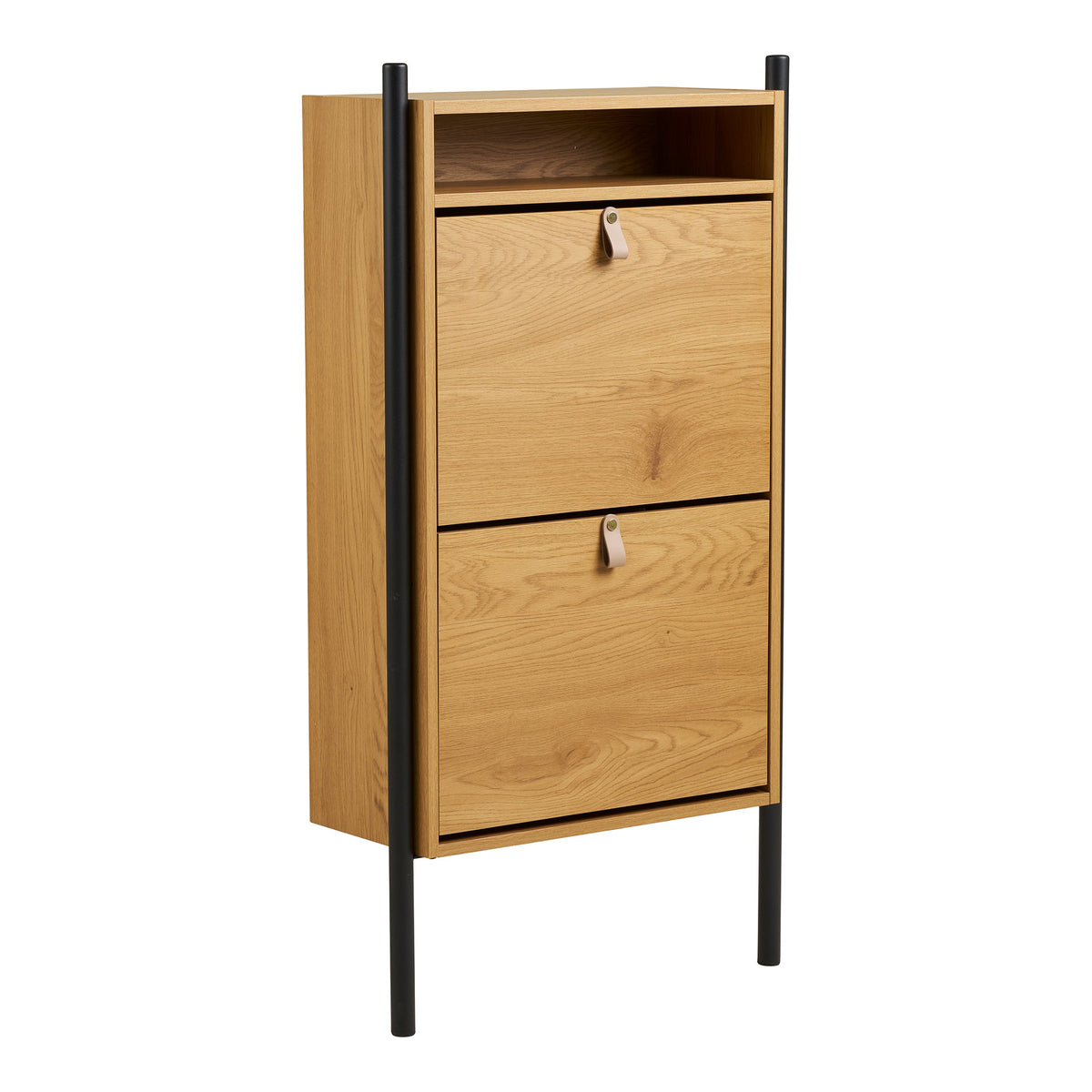 Simon Schuhschrank – Eichenoptik Natur, 62 × 26 × 118 cm – Ansicht 3