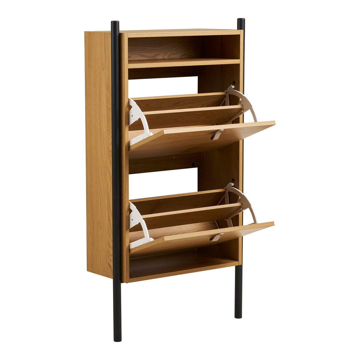 Simon Schuhschrank – Eichenoptik Natur, 62 × 26 × 118 cm – Ansicht 4