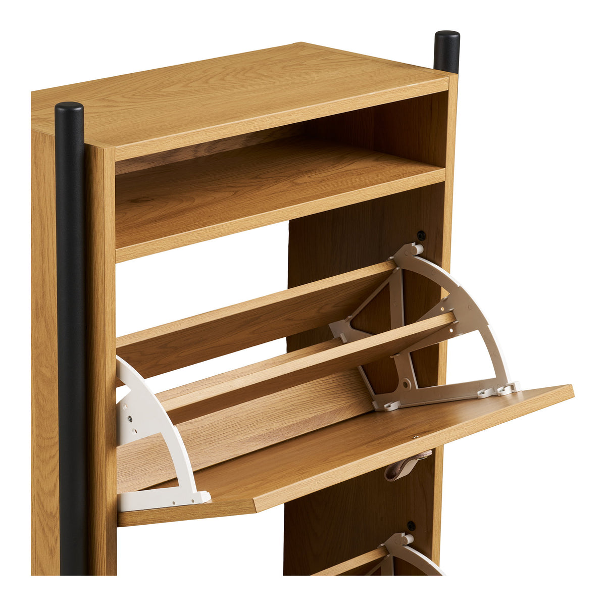 Simon Schuhschrank – Eichenoptik Natur, 62 × 26 × 118 cm – Ansicht 5