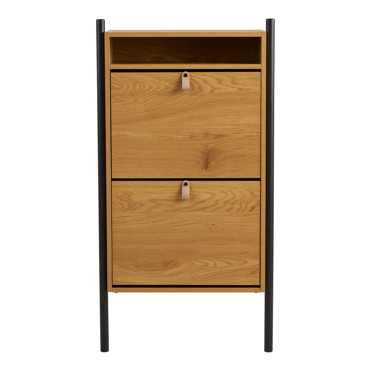 Simon Schuhschrank – Eichenoptik Natur, 62 × 26 × 118 cm von Luiva Living