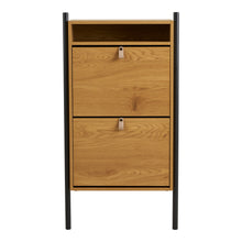 Simon Schuhschrank – Eichenoptik Natur, 62 × 26 × 118 cm von Luiva Living