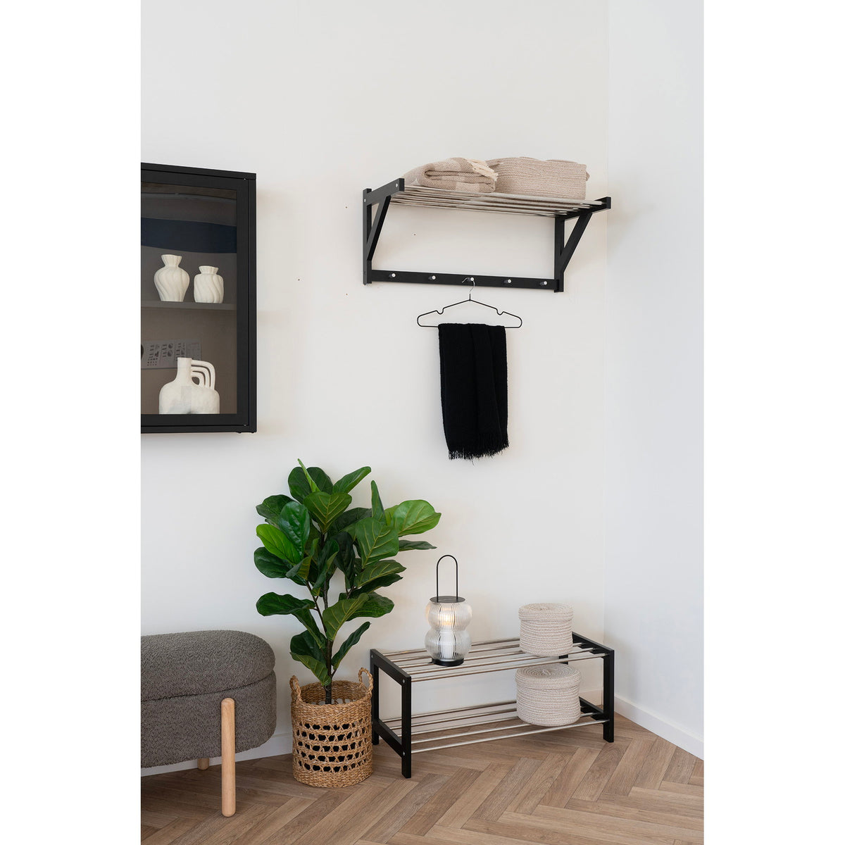 Elsa Hutablage – Holz/Stahl Schwarz, 78 × 32 cm – Ansicht 3