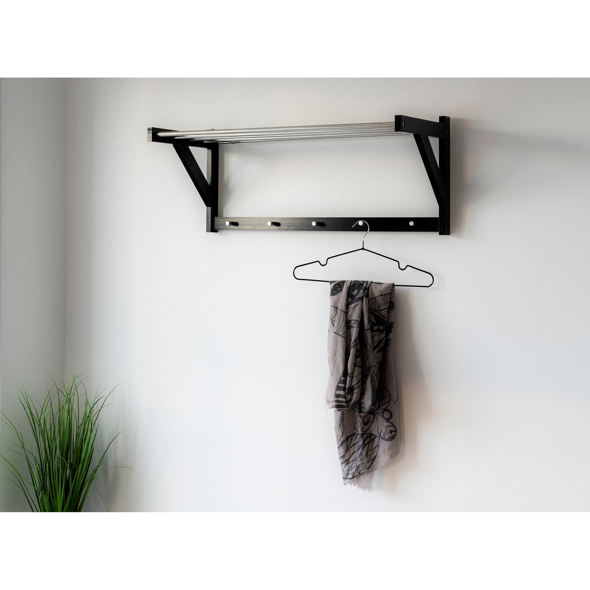 Elsa Hutablage – Holz/Stahl Schwarz, 78 × 32 cm – Ansicht 7