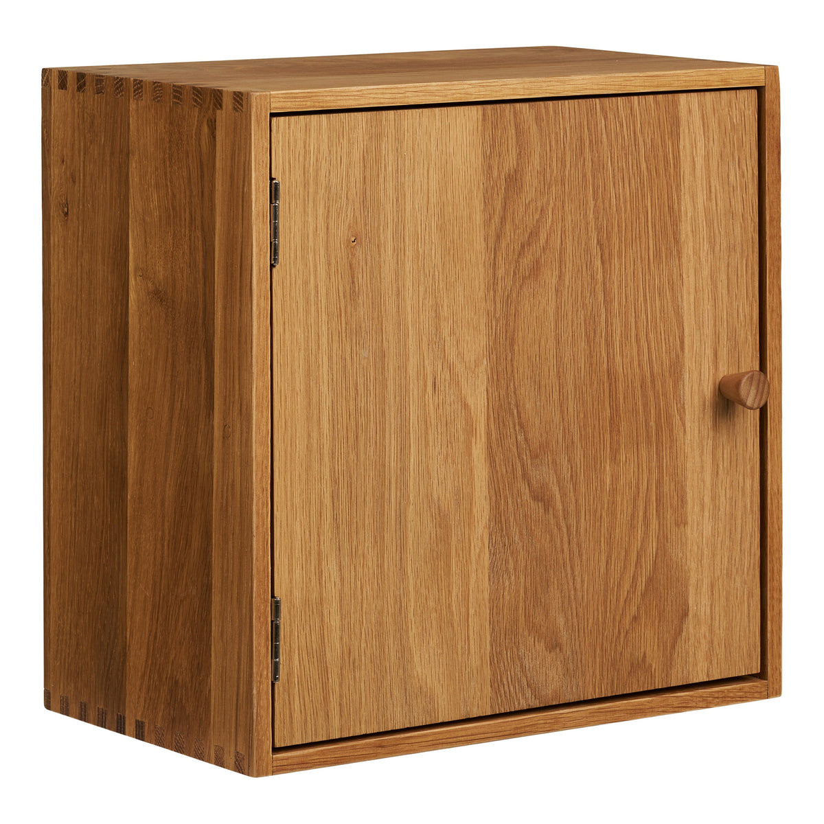 Alma Wandregal mit Tür – Eiche Natur, 30 × 18 × 30 cm von Luiva Living