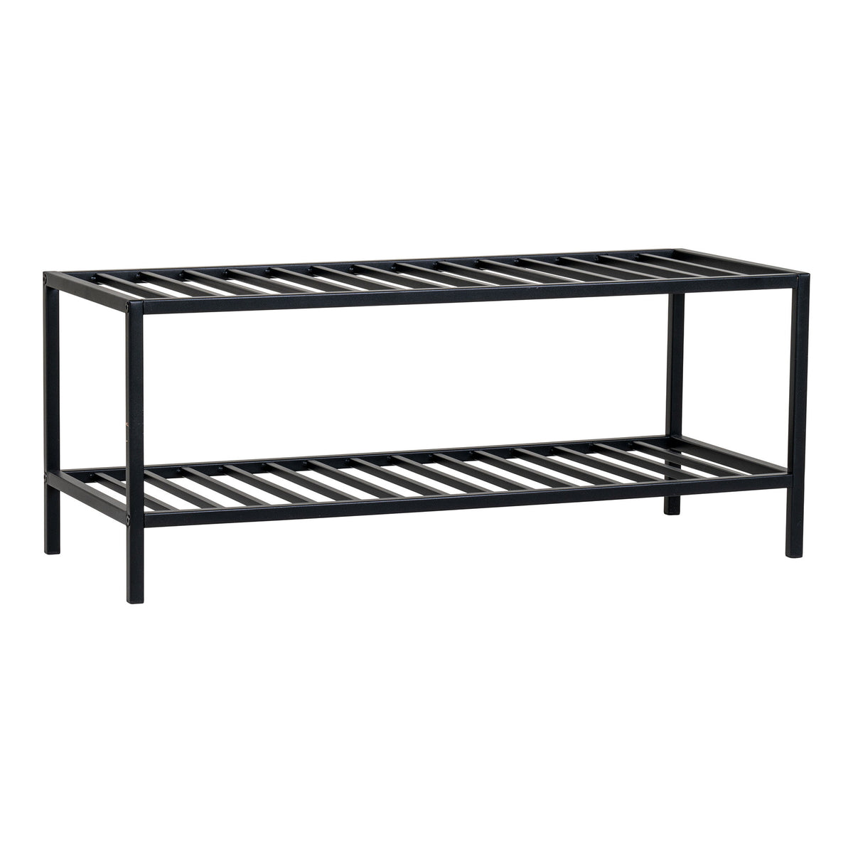 Sami Schuhregal mit 2 Ablagen – Stahl Schwarz, 79 × 34 cm – Ansicht 2