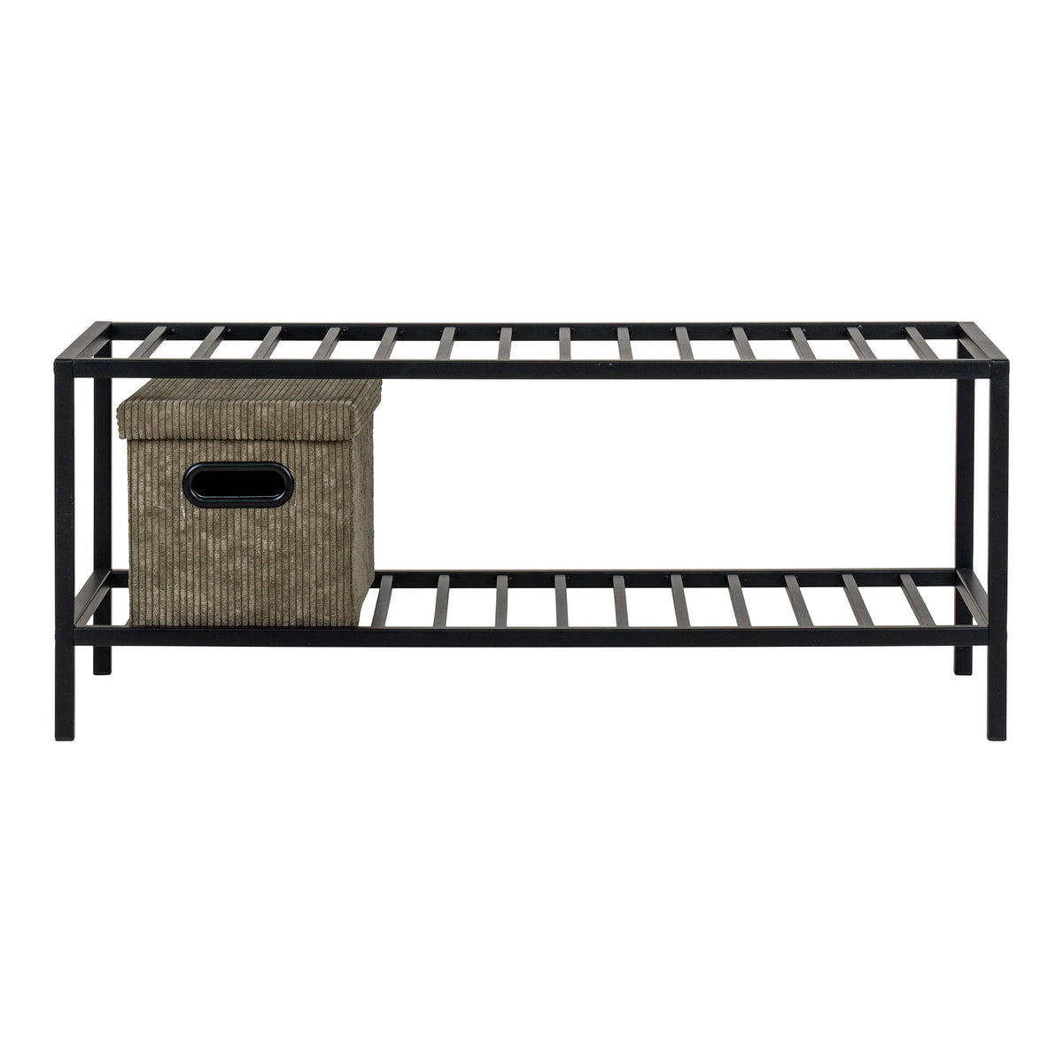 Sami Schuhregal mit 2 Ablagen – Stahl Schwarz, 79 × 34 cm – Ansicht 3