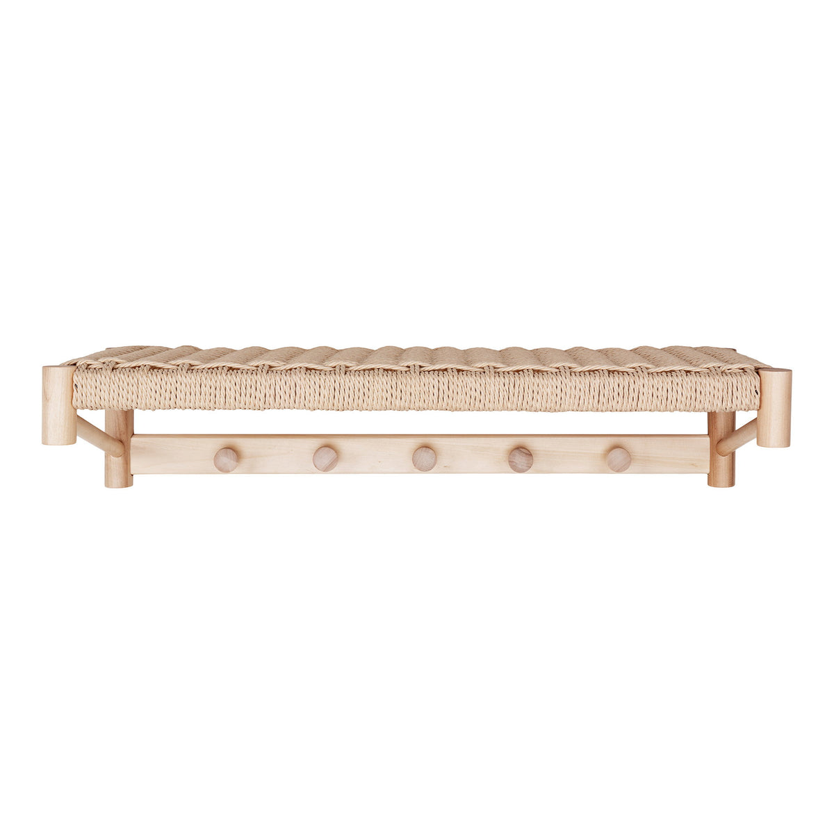 Yuki Hutablage – Pappelholz/Geflecht Natur, 78 × 31 cm – Ansicht 2