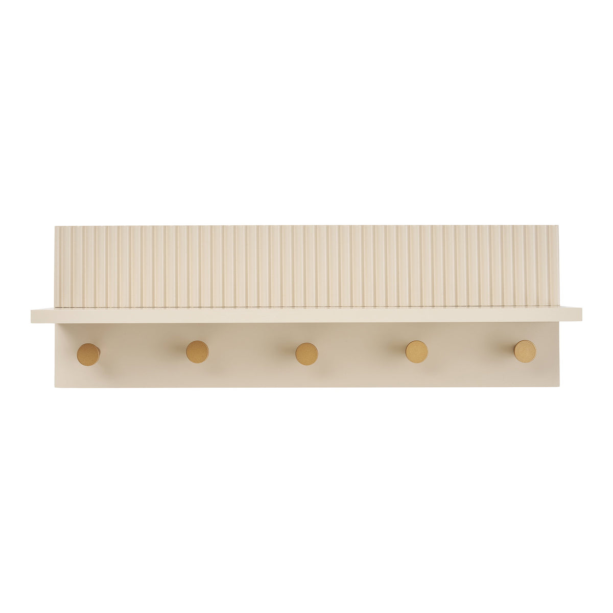 Stina Wandregal mit Haken – MDF Beige, 50 × 12 × 16 cm von Luiva Living