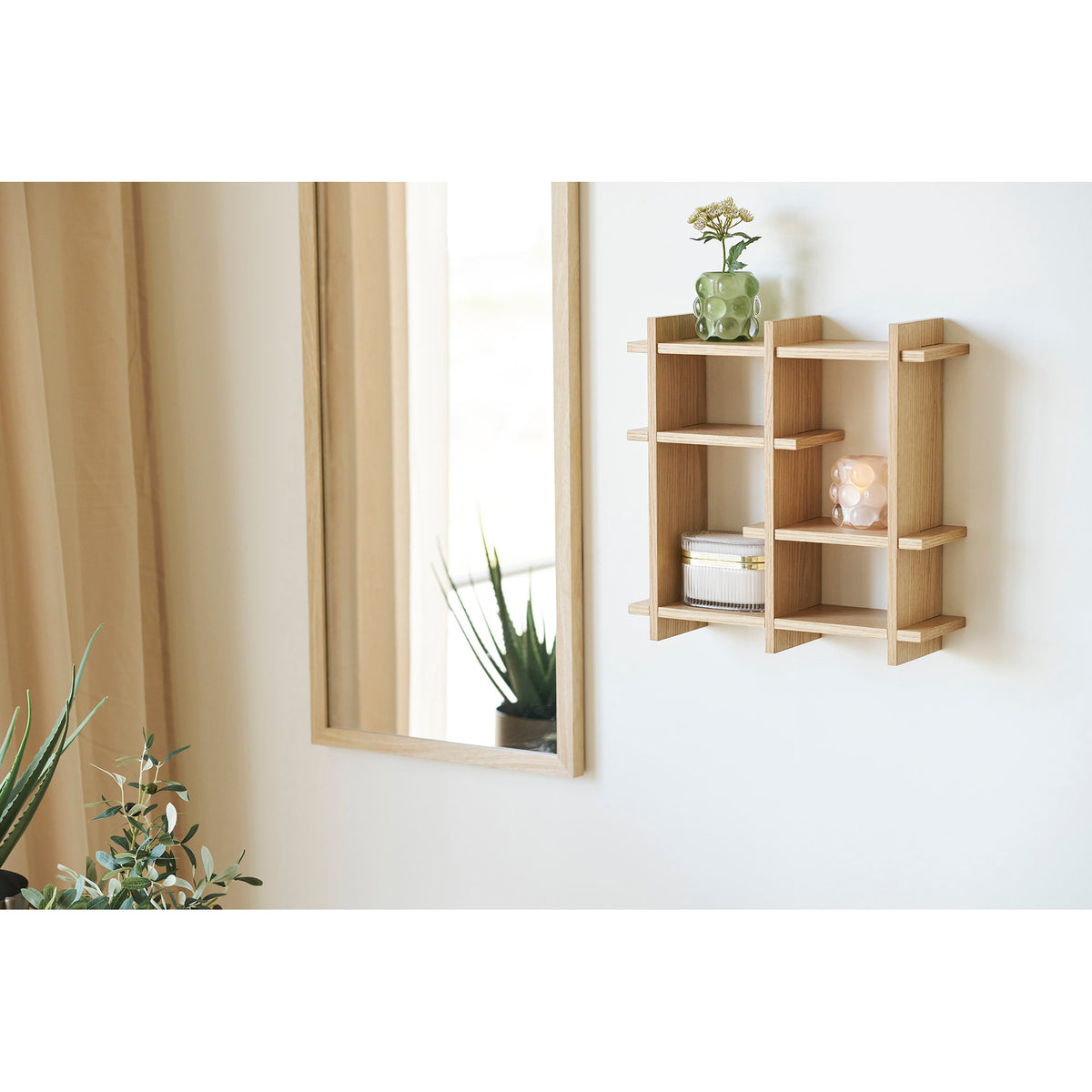 Kassia Wandregal – Eichenfurnier Natur, 40 × 12 × 40 cm – Ansicht 3