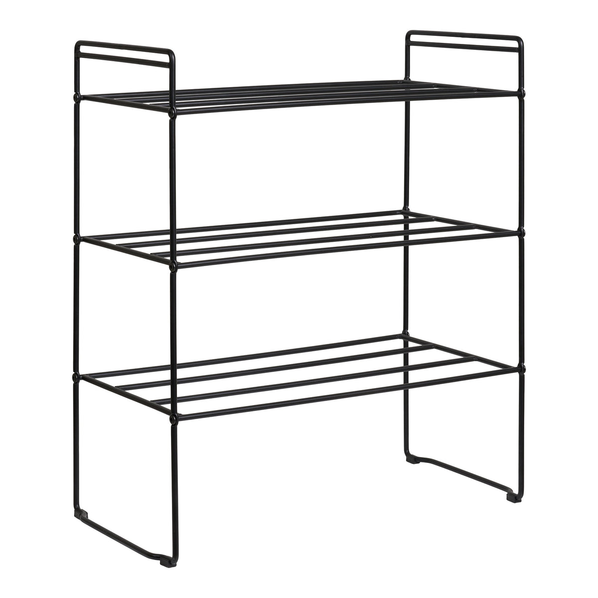 Hauke Schuhregal mit 3 Ablagen – Stahl Schwarz, 49,5 × 25 × 60 cm – Ansicht 2