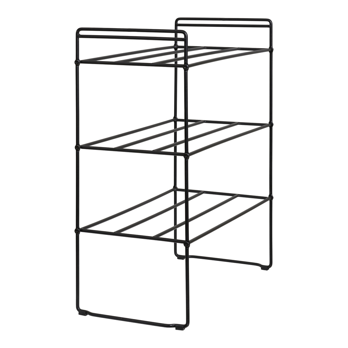 Hauke Schuhregal mit 3 Ablagen – Stahl Schwarz, 49,5 × 25 × 60 cm – Ansicht 3
